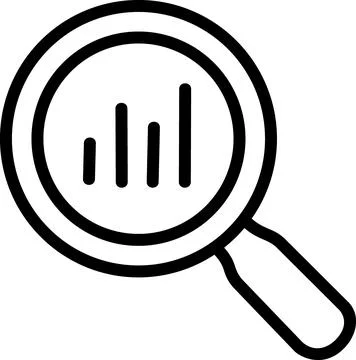 Analytical research and data search icon Stock Illustration