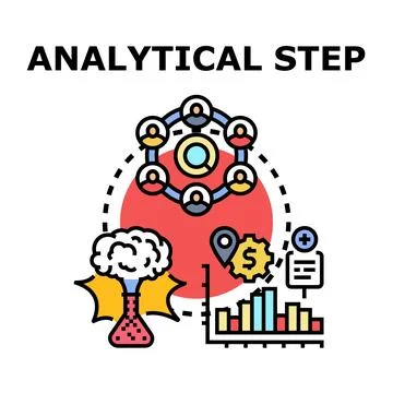 Analytical step in business process research and development Stock Illustration