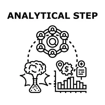 Analytical step in business process research and development Stock Illustration