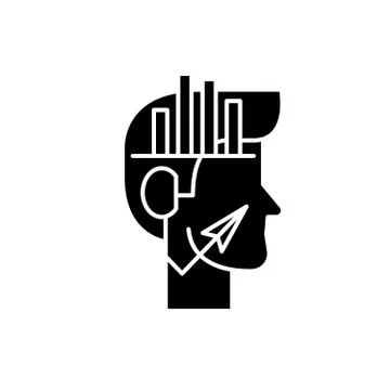 Analytical thinking black icon, vector sign on isolated background. Analytical Stock Illustration