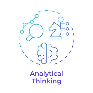 Analytical thinking blue gradient concept icon Stock Illustration