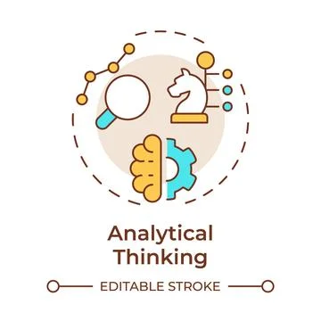 Analytical thinking multi color concept icon Stockillustratie