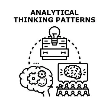 Analytical thinking patterns developing new innovative ideas Stock Illustration