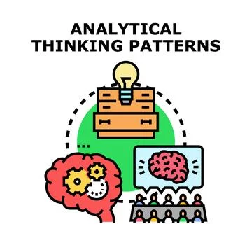Analytical thinking patterns developing new innovative ideas Stock Illustration