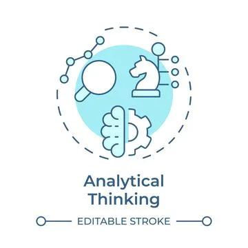 Analytical thinking soft blue concept icon Stockillustratie