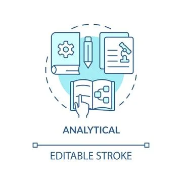 Analytical turquoise concept icon Stock Illustration