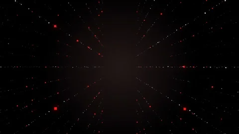 Analytical visualisation guideway of data moving through the dark night space on Stock Footage 116139779