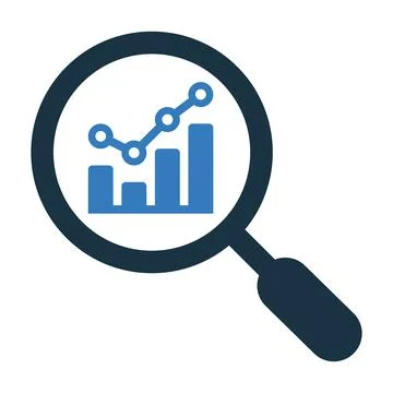 Analytics, analysis, statistics, searching icon Stock Illustration