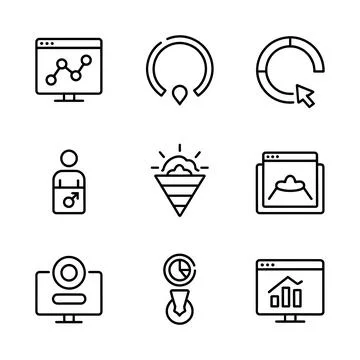 Analytics and Conversion Optimization Icons 스톡 일러스트