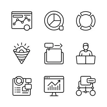Analytics and Conversion Optimization Icons Stock Illustration