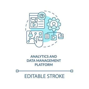 Analytics and data management platform turquoise concept icon Illustrazione stock
