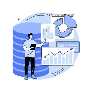 Analytics and data science abstract concept vector illustration. Stock Illustration