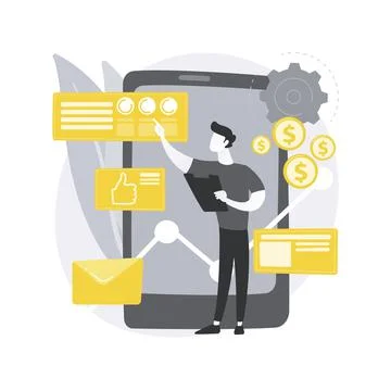 Analytics and data science abstract concept vector illustration. Stock Illustration