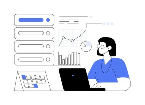 Analytics and data science abstract concept vector illustration. Stock Illustration