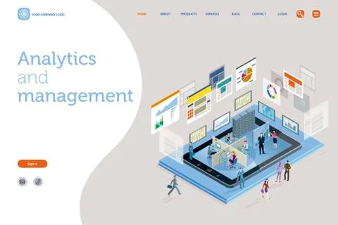 Analytics and management Stock Illustration