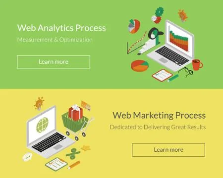 Analytics and marketing processes Stock Illustration