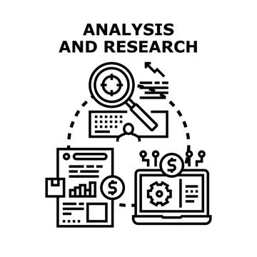 Analytics and research for business development and strategy 库存插图