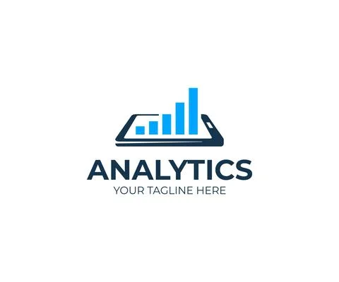 Analytics and smartphone logo design. Mobile analysis vector design Stock Illustration