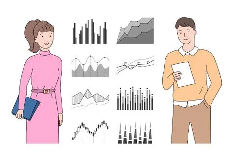 Analytics and Statistics, Data Visual Form Vector Stock Illustration