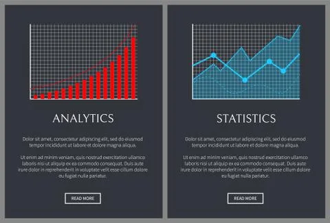 Analytics and Statistics Graphics on Web Pages Stock Illustration