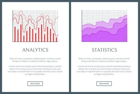 Analytics and Statistics Visual Representation Set Stock Illustration