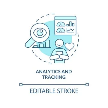 Analytics and tracking turquoise concept icon イラスト素材