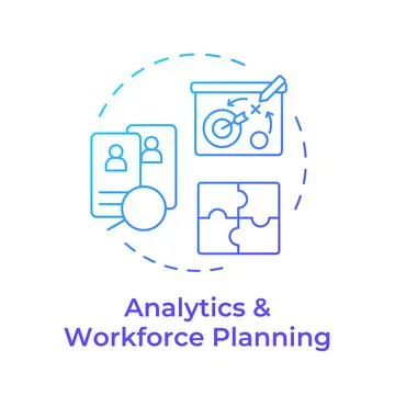 Analytics and workforce planning blue gradient concept icon Stock-Illustration
