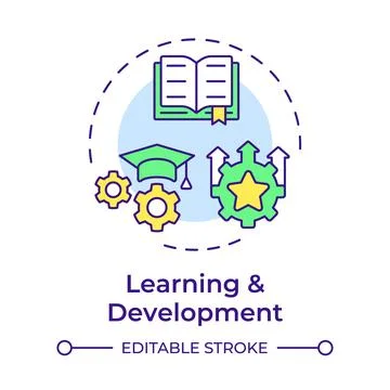 Analytics and workforce planning multi color concept icon Stock Illustration