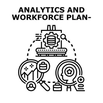 Analytics and workforce planning vector concept Stock Illustration