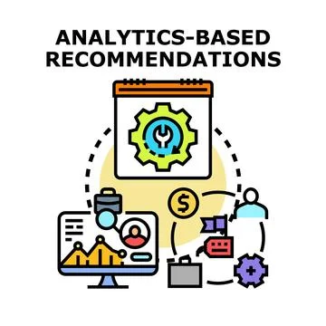 Analytics based recommendations for business development planning Stock Illustration