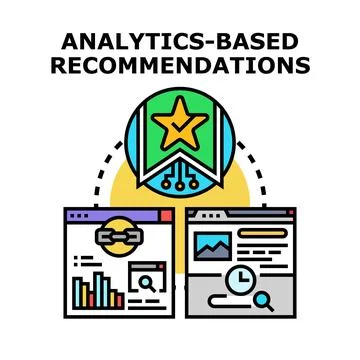 Analytics based recommendations for data driven decisions Stock-Illustration