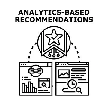 Analytics based recommendations for data driven decisions Stock Illustration