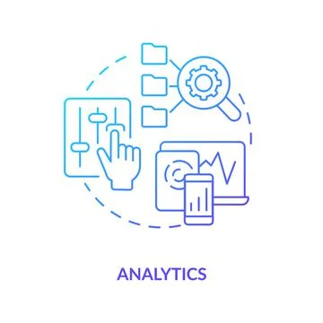 Analytics blue gradient concept icon Stock Illustration