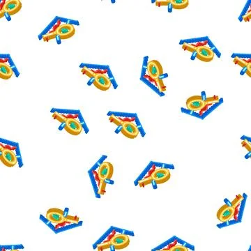 Analytics business chart isometric icon seamless pattern Stock Illustration