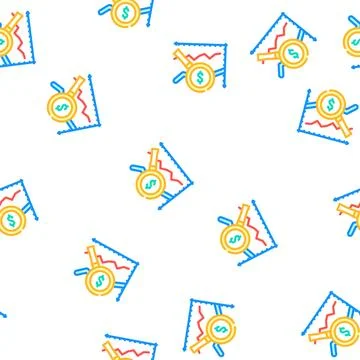 Analytics business chart vector seamless pattern Illustrazione stock