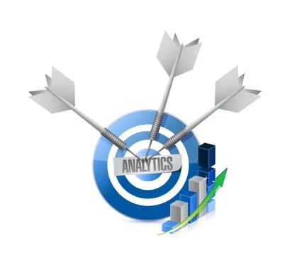 Analytics business graphs and target 스톡 일러스트