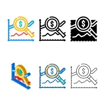 Analytics business mix chart color icon vector Stock Illustration