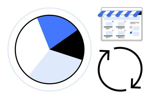 Analytics, business operations, e-commerce, data updates, decision-making, pr Ilustración de archivo