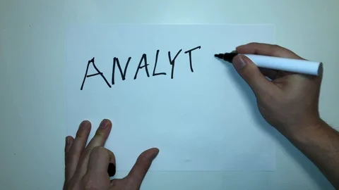 Analytics Business Terms Words Written on Paper 4K Presentation Stock Footage 115513301