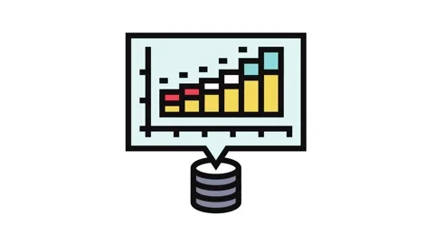 Analytics chart big data color icon animation Stock Footage 326108404