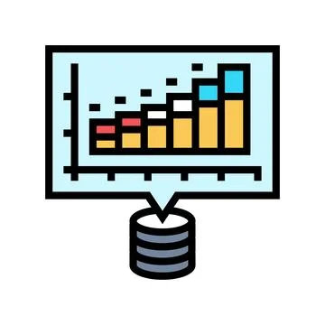 Analytics chart big data color icon vector illustration Illustrazione stock