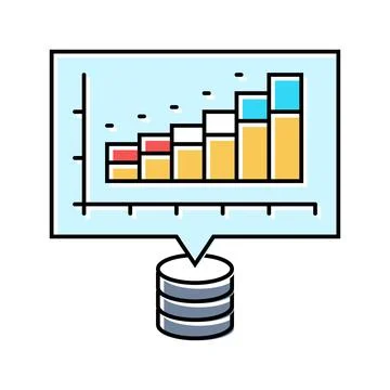 Analytics chart big data color icon vector illustration Illustrazione stock