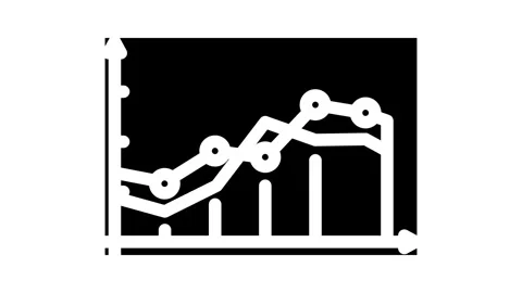 Analytics chart big data glyph icon animation Stock Footage 326736061