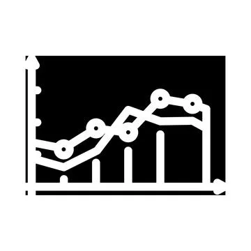 Analytics chart big data glyph icon vector illustration Illustrazione stock