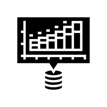 Analytics chart big data glyph icon vector illustration 스톡 일러스트