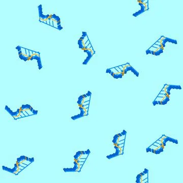 Analytics chart big data isometric icon seamless pattern Stock Illustration