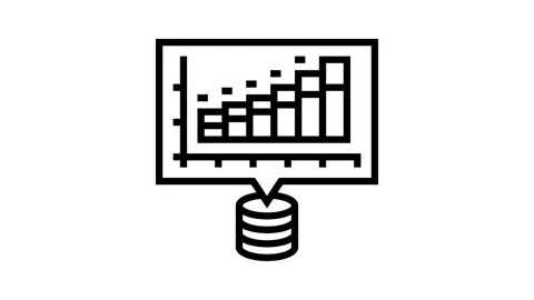 Analytics chart big data line icon animation Stock Footage 326125894