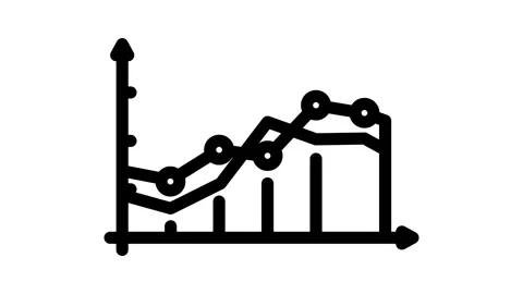 Analytics chart big data line icon animation Stock Footage 326752082