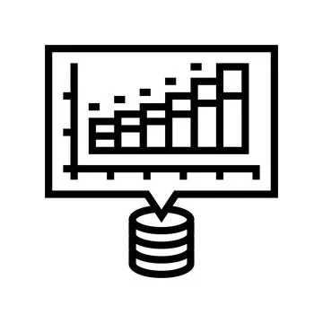 Analytics chart big data line icon vector illustration Stock Illustration