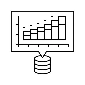 Analytics chart big data line icon vector illustration Stock Illustration